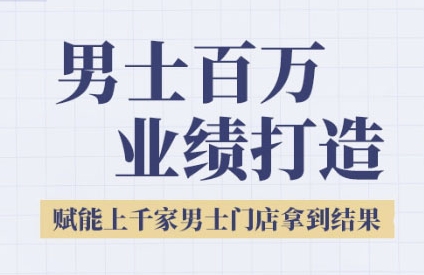2025男士美业百万业绩打造，赋能上千家男士门店拿到结果-赚钱驿站