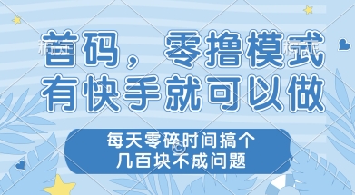 首码零撸项目，有快手就可以做，每天业务时间搞个几张不是问题【揭秘】-赚钱驿站