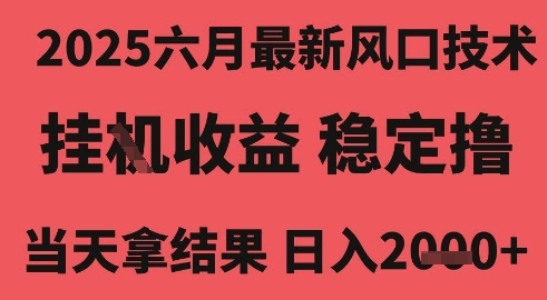 2025六月最新风口技术，无人挂G撸礼物，长期稳定 一个小时收益2k+，小白当天拿结果【揭秘】-赚钱驿站