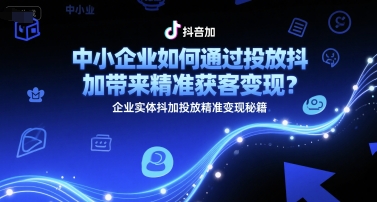 中小企业如何通过投放抖加带来精准获客变现？企业实体抖加投放精准变现秘籍-赚钱驿站