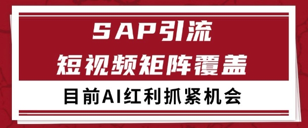小红书某音sap赛道引流获客 自热矩阵日引200+【揭秘】-赚钱驿站