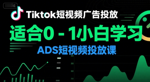 Tiktok短视频广告投放，适合0-1小白学习ADS短视频投放课-赚钱驿站