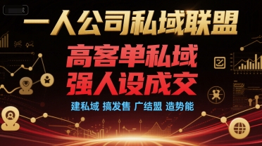 一人公司私域联盟，高客单私域，强人设成交，建私域 搞发售 广结盟 造势能-赚钱驿站