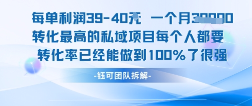 每单利润40一个月7k+转化最高的私域项目，每个人都要的产品转化率已经能做到100%-赚钱驿站