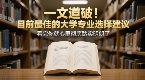 付费文章：一文道破！目前最佳的大学专业选择建议，看完你就心里彻底踏实明朗了-赚钱驿站