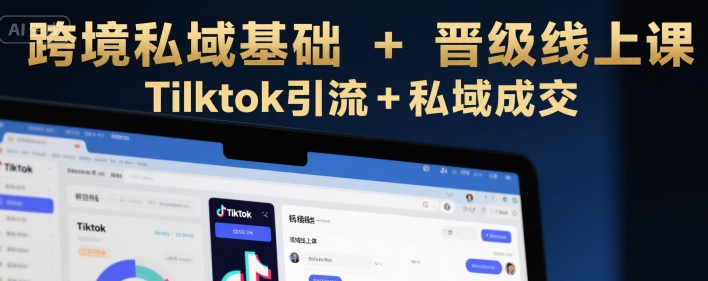 跨境私域基础+晋级线上课，Tilktok引流+私域成交-赚钱驿站