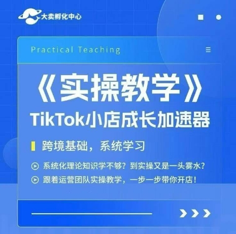 大卖家孵化中心TikTok实操课，TikTok小店成长加速器，跨境基础系统学习，一步一步带你开店-赚钱驿站