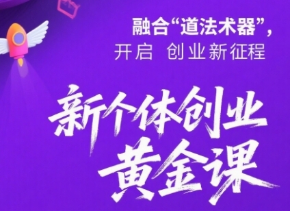 新个体创业黄金课：道法术器四维抢占2025红利-赚钱驿站