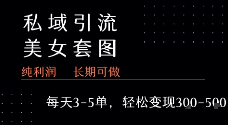 私域卖套图每天3-5单   每单利润99-2张+-赚钱驿站