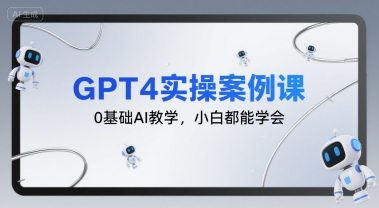 GPT4实操案例课，0基础AI教学，小白都能学会-赚钱驿站