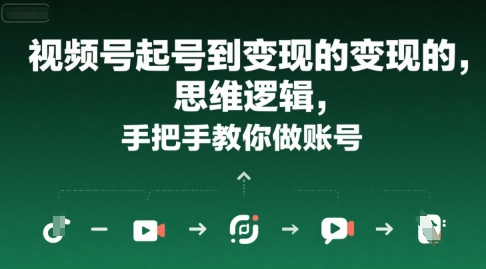 视频号起号到变现的思维逻辑，手把手教你做账号-赚钱驿站