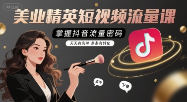 美业精英短视频流量课，掌握抖音流量密码，天天有询单，条条有转化-赚钱驿站