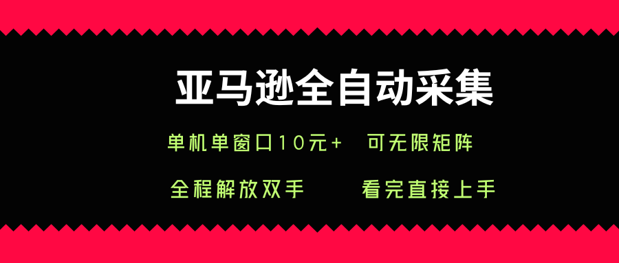 亚马逊全自动采集，单机单窗口一天10+，可无限矩阵去做【揭秘】-赚钱驿站