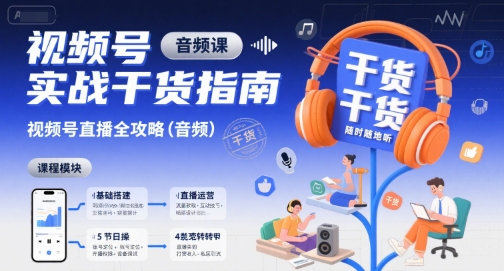 视频号实战干货指南，视频号直播全攻略（音频）-赚钱驿站