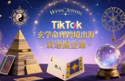 TikTok玄学命理跨境出海双语掘金课，手把手教你用命理知识精准直击海外用户痛点-赚钱驿站