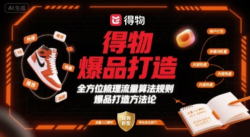 得物爆品打造，全方位梳理得物流量算法规则爆品打造规则-赚钱驿站
