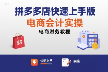 拼多多店快速上手版电商会计实操-电商财务教程-赚钱驿站