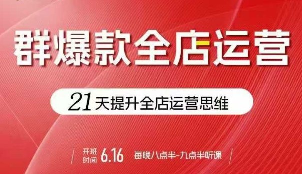 贾真电商群爆款全店运营，21天提升全店运营思维，起店、全店运营爆款不断-赚钱驿站