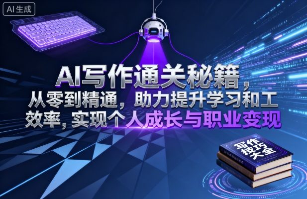 AI写作通关秘籍，从零到精通，助力提升学习和工作效率，实现个人成长与职业变现-赚钱驿站