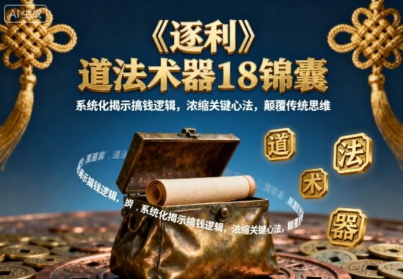《逐利》道法术器18锦囊，系统化揭示搞钱逻辑，浓缩关键心法，颠覆传统思维-赚钱驿站