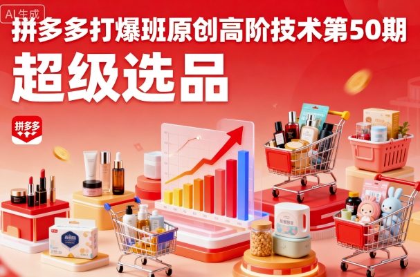 拼多多打爆班原创高阶技术第50期，超级选品-赚钱驿站