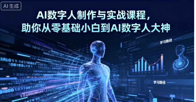 AI数字人制作与实战课程，助你从零基础小白到AI数字人大神-赚钱驿站