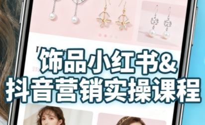 抖音+小红书饰品卖货：货源、开店、内容全教会，让新手快速掌握饰品线上营销全流程，轻松开启变现路-赚钱驿站