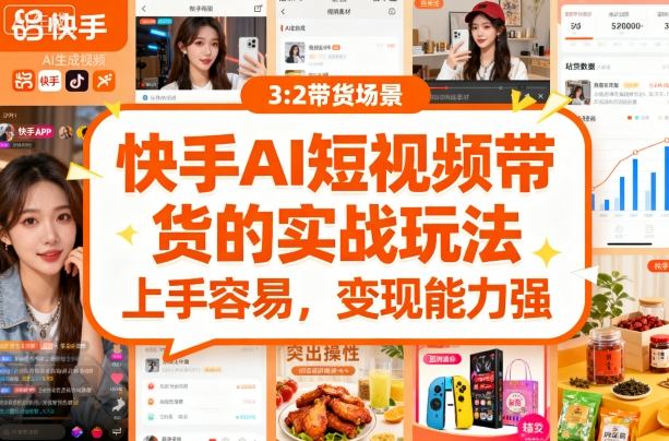 快手ai短视频带货的实战玩法，上手容易，变现能力强-赚钱驿站
