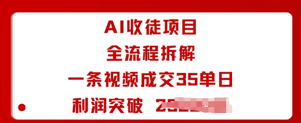 AI收徒项目全流程拆解一条视频成交35单日利润突破1k+-赚钱驿站