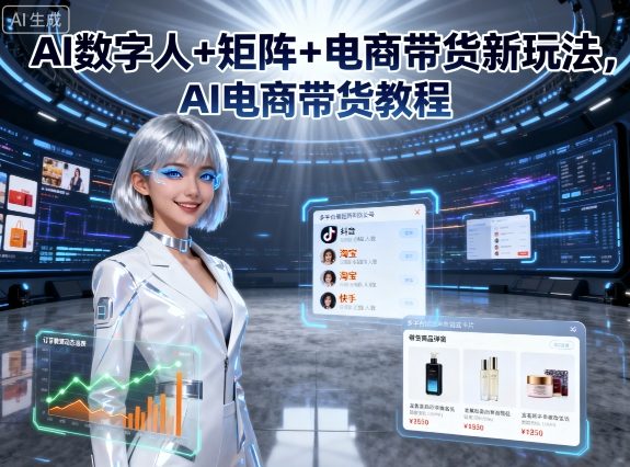 AI数字人+矩阵+电商带货新玩法，AI电商带货教程-赚钱驿站