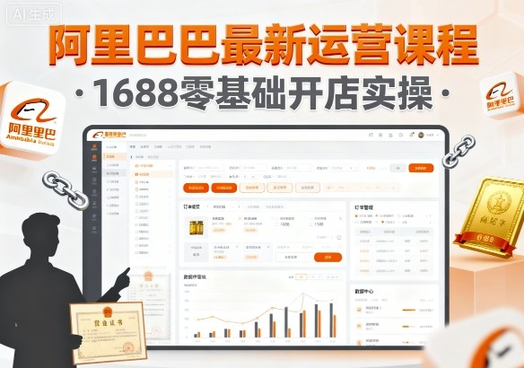 阿里巴巴最新运营课程，1688零基础开店实操-赚钱驿站