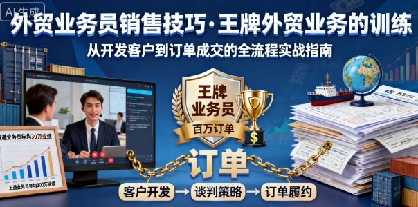 外贸业务员销售技巧，王牌外贸业务的训练-赚钱驿站