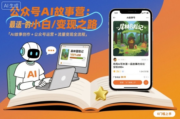 公众号ai故事营，最适合小白的自媒体变现之路-赚钱驿站