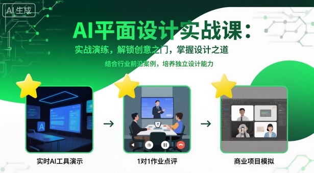 AI平面设计实战课，实战演练，解锁创意之门，掌握设计之道-赚钱驿站