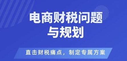 电商企业财税风险与规避，直击财税痛点，制定专属方案-赚钱驿站