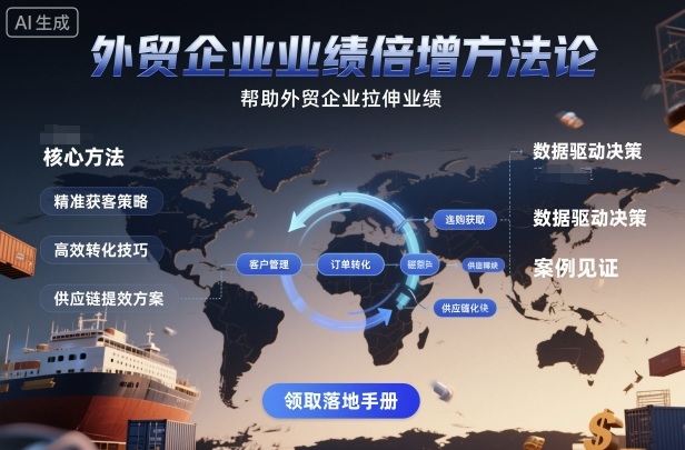 外贸企业业绩倍增方法论，帮助外贸企业拉伸业绩-赚钱驿站