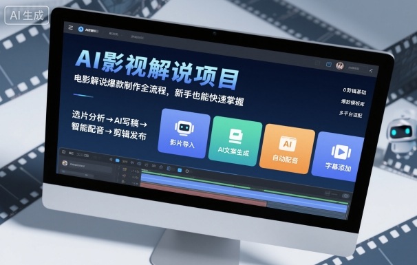 AI影视解说项目，电影解说爆款制作全流程，新手也能快速掌握-赚钱驿站