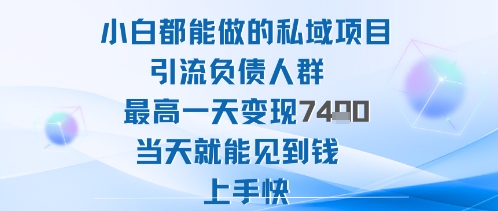 2025年小白都能做的私域项目引流负债人群最高一天变现1k+高变现难度低当天就能见到钱上手快-赚钱驿站