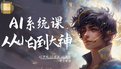AI系统课程，从小白到大神系统学AI，AI声音-AI绘画-AI视频一门课全掌握-赚钱驿站