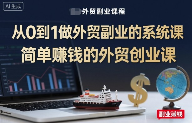 从0到1做外贸副业的系统课，简单賺钱的外贸创业课-赚钱驿站