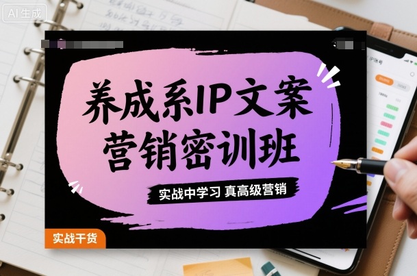 养成系IP文案营销密训班，实战中学习真高级营销-赚钱驿站