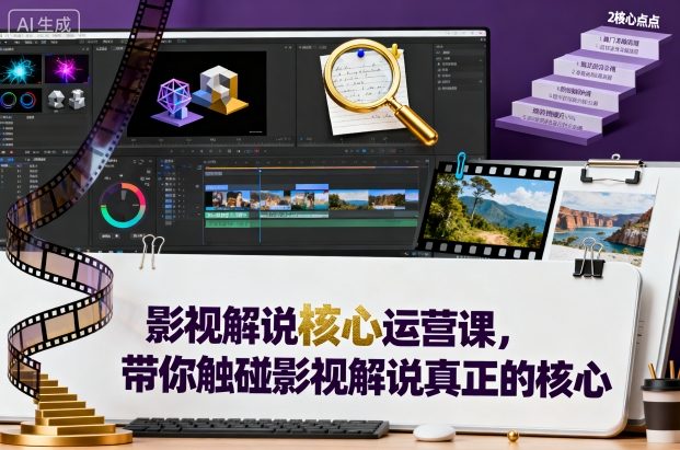 影视解说核心运营课，带你触碰影视解说真正的核心-赚钱驿站