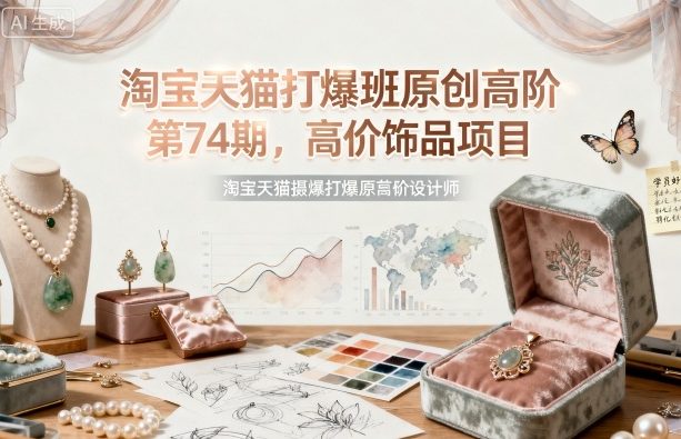 淘宝天猫打爆班原创高阶第74期，高价饰品项目-赚钱驿站