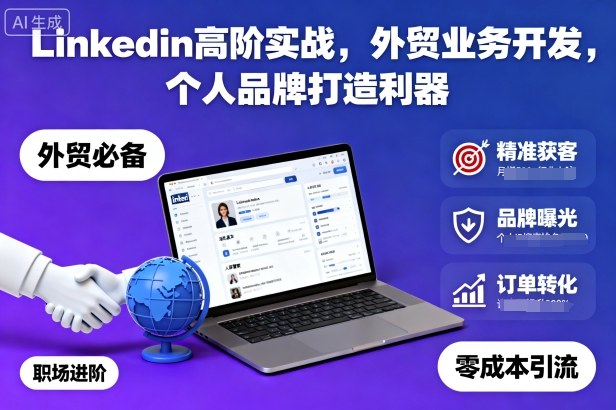 Linkedin高阶实战，外贸业务开发，个人品牌打造利器-赚钱驿站