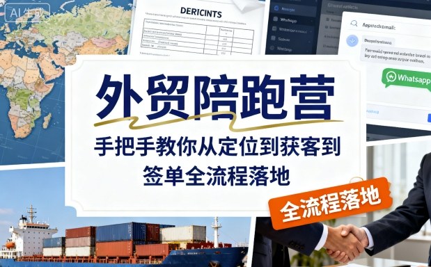 外贸陪跑营，手把手教你从定位到获客到签单全流程落地-赚钱驿站