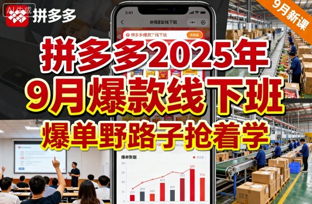 拼多多2025年9月爆款线下班，爆单野路子抢着学-赚钱驿站