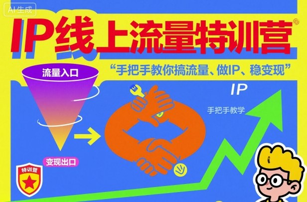 IP线上流量特训营，手把手教你搞流量、做IP、稳变现-赚钱驿站