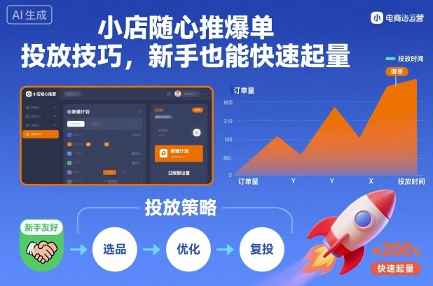 小店随心推爆单投放技巧，新手也能快速起量-赚钱驿站