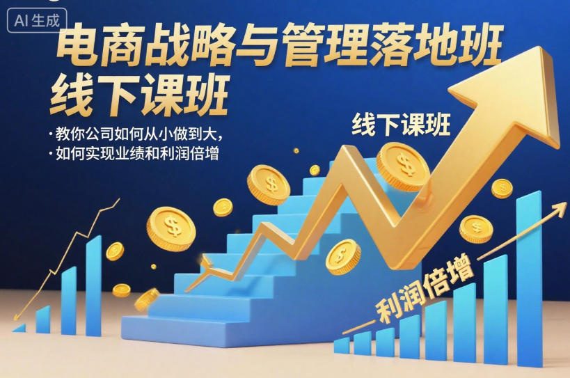 电商战略与管理落地班线下课，教你公司如何从小做到大，如何实现业绩和利润倍增【录音】-赚钱驿站