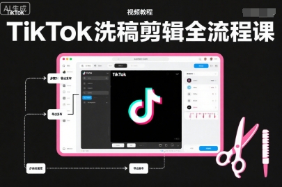 TikTok洗稿剪辑全流程课，PR洗稿剪辑全流程，TK洗稿运营课-赚钱驿站